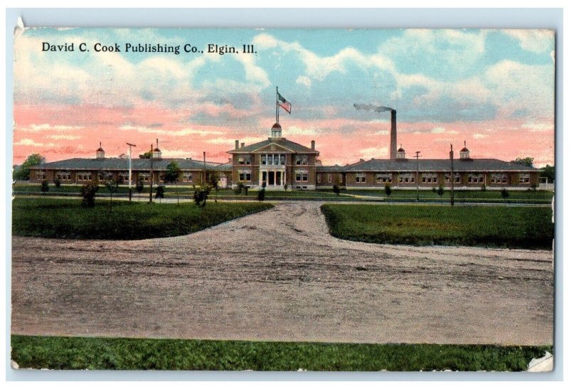 1913 David C. Cook Publishing Co. Exterior Building Elgin Illinois IL Postcard