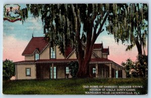 Jackson Florida Postcard Old Home Of Harriett Beecher Stowe Scene 1913 Antique