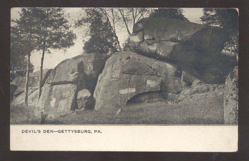 GETTYSBURG PENNSYLVANIA PA. DEVILS DEN VINTAGE POSTCARD PA. 1905