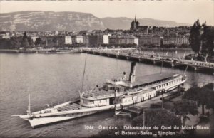 Switzerland Geneve Debarcadere du Quai du Mont-Blanc et Bateau-Salon Simplon ...