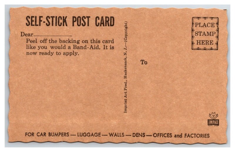 South Hospitality Civil War Centennial Day Glo Self-Stick Sticker Postcard P23