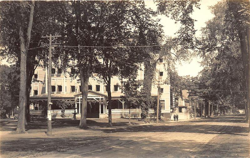 Waterville ME The Elmwood Hotel Street View Atkins Studio Real Photo Postcard