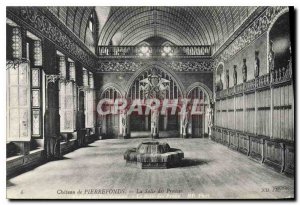 Old Postcard Chateau de Pierrefonds Hall of Preuses