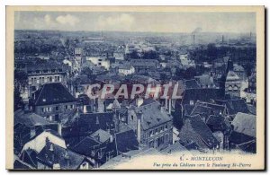 Old Postcard Montlucon du Chateau View taken to the Faubourg St Pierre