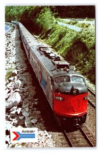 Amtrak's Coast Starlight Between Seattle & Los Angeles Postcard Railroad Train