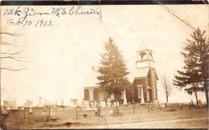 E34/ Bayard Ohio Mt Zion Church RPPC Postcard 1913 Columbiana County Cemetery