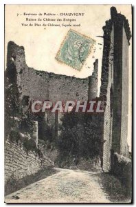 Old Postcard Around Poitiers Chauvigny Castle Ruins of Bishops for the plan f...
