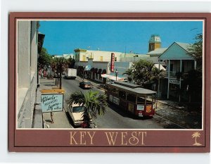 Postcard Taking a Ride on the Old Town Trolley, Key West, Florida