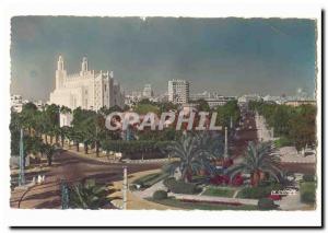 Morocco Casablanca Old Postcard Roundabout Mermoz and cathedral