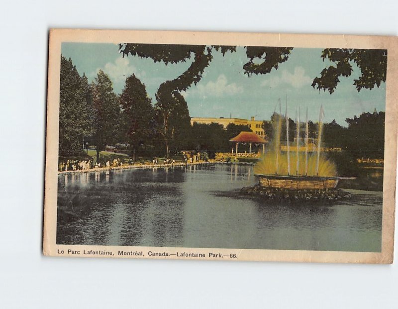 Postcard Lafontaine Park Montreal Canada