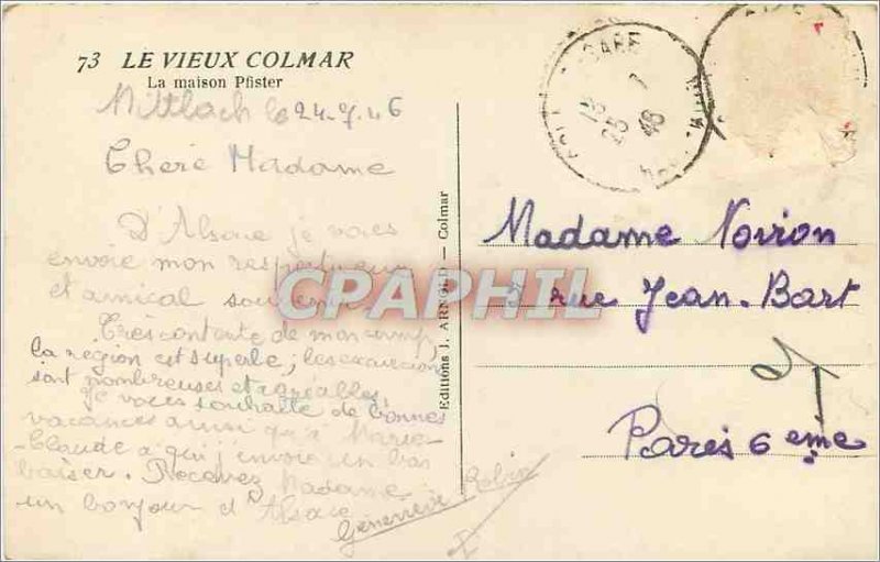 Old Postcard Old Colmar House Pfister