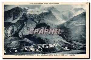 Old Postcard The Most Beautiful Dauphine sites La Grave General view and meije