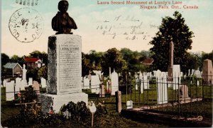 Laura Secord Monument Lundy's Lane Niagara Falls Ontario Cemetery Postcard H62