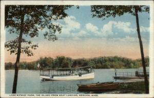 Mendon MA Steamer at Lake Nipmuc Park c1920 Postcard 