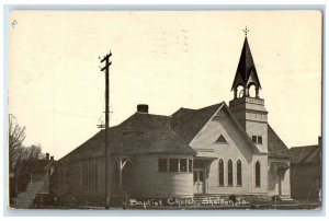 1912 Baptist Church Chapel Exterior View Building Sheldon Iowa Vintage Postcard