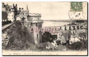 Old Postcard View Amboise Loire Terrace of Chateau