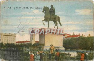 Old Postcard Lyon Statue of Louis XIV Place Bellecour