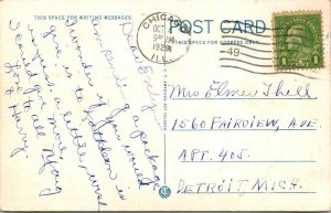 Waterloo, IA Iowa  LAFAYETTE PARK  Wooden Bridge & Pavilion  1929 Postcard
