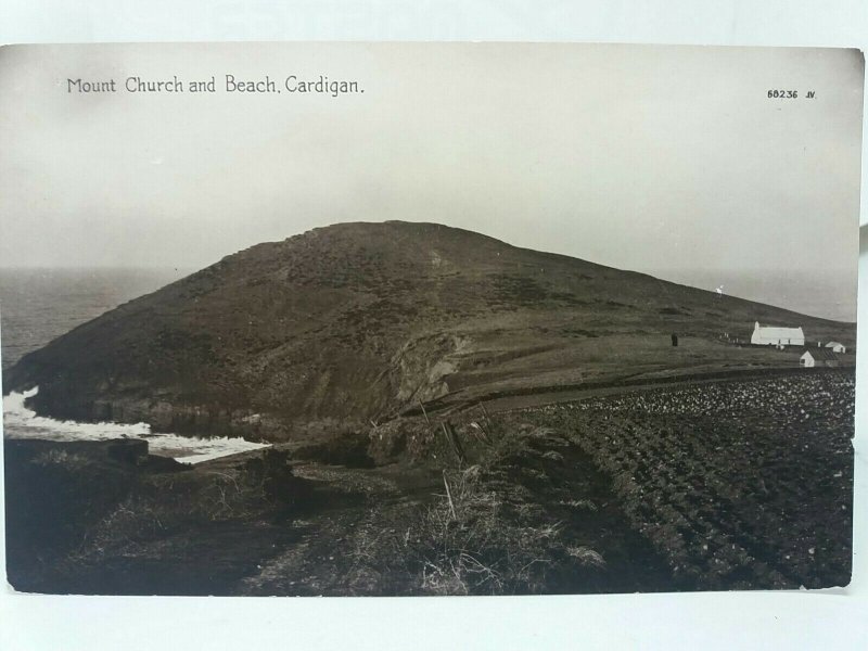 Mount Church and Beach Cardigan Vintage Postcard 1950s