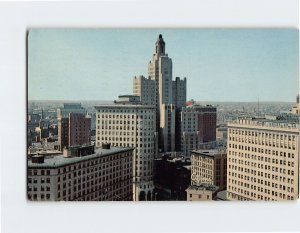 Postcard  An unusual view of financial district Providence Rhode Island USA
