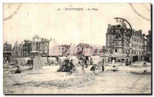 Old Postcard Dunkerque The Beach