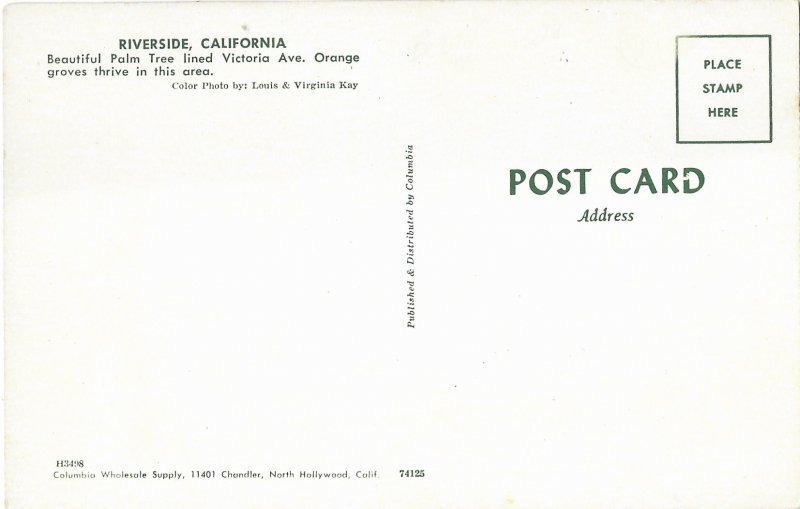 Beautiful Palm Lined Victoria Ave Riverside California