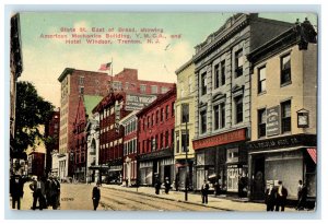 1912 State St East Broad American Mechanics Building Trenton New Jersey Postcard