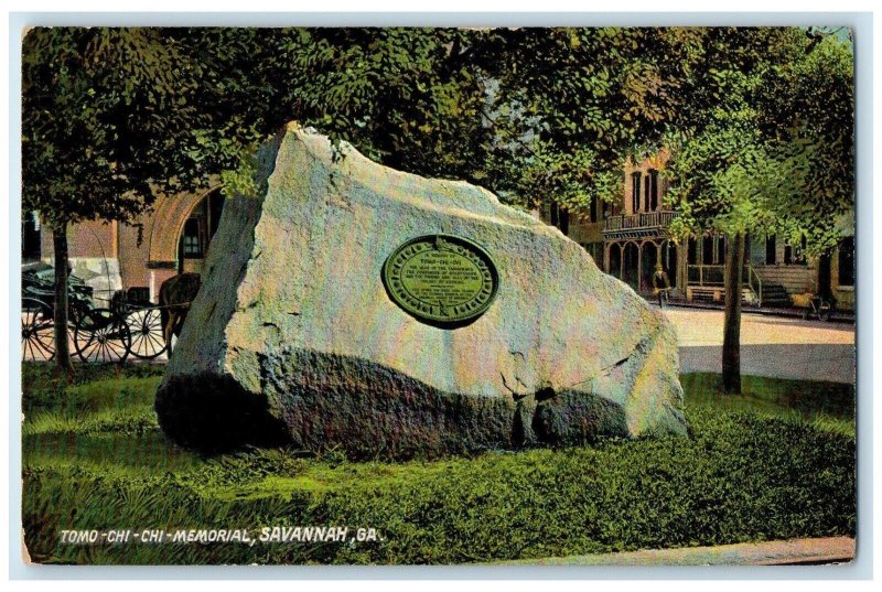 c1910 Tomo-Chi-Chi Memorial Exterior Rock Monument Savannah Georgia GA Postcard