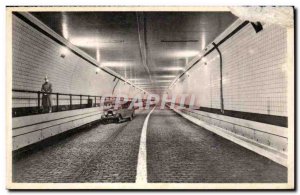 Belgium - Belgium - Antwerp - Antwerpen tunnel inside view for vehicles under...
