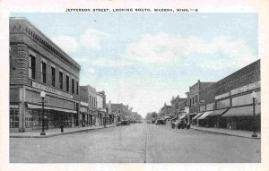 Jefferson Street Looking South J C Penney Store Wadena Minnesota linen postcard