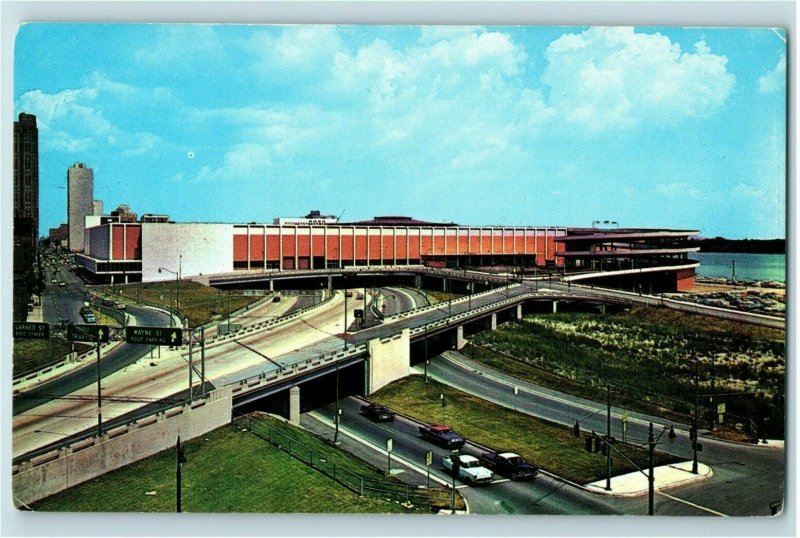 Vintage Cobo Hall & Expressways Detroit, MI Postcard P169