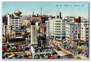 Tokyo Japan Postcard Road Business View of Ginza Street c1910 Unposted Vintage