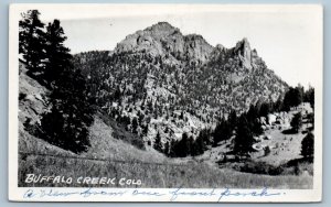 1962 Mountain View Of Buffalo Creek Colorado CO RPPC Photo Vintage Postcard