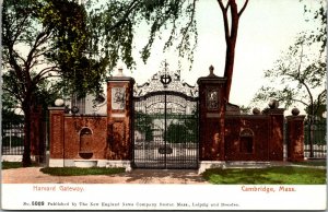 Vtg 1900s Harvard Gateway Cambridge Massachusetts MA Postcard