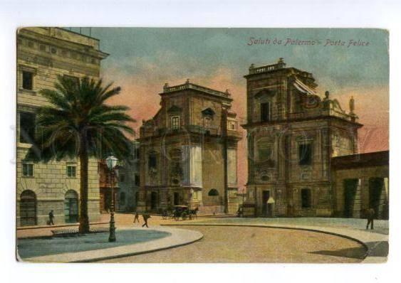 147156 ITALY Saluti da PALERMO Porta Felice Vintage postcard