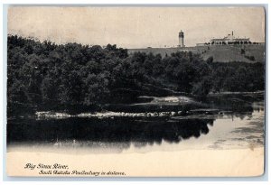 1909 Big Sioux River South Dakota Penitentiary Distance Sioux Falls SD Postcard 