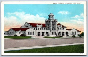 K49/ Oklahoma City Postcard c1930 Union Railroad Depot Station 185