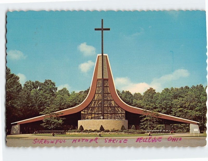 Postcard Pieta Outdoor Chapel, Sorrowful Mother Shrine, Bellevue, Ohio