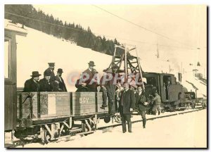 Postcard Modern H 2/3 and work train to the Col de Soud 1913 Coll.Burnier