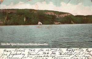 Vintage Postcard 1908 Indian Head Highest Point Palisades Hudson River New York