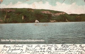 Vintage Postcard 1908 Indian Head Highest Point Palisades Hudson River New York