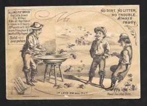VICTORIAN TRADE CARD JC Allan's Fly Brick