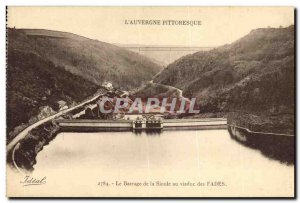 Old Postcard The dam Sioul the viaduct Fades