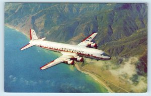 AMERICAN AIRLINES DC-7 Flagship AIRLINER  c1950s  Advertising  Postcard