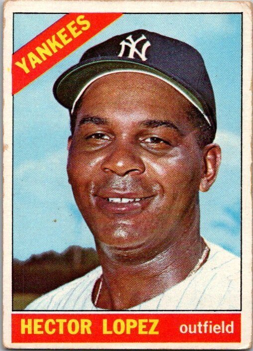 1966 Topps Baseball Card Hector Lopez New York Yankees sk2005