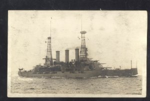 UNITED STATES NAVY BATTLESHIP USS VIRGINIA MILITARY SHIP REAL PHOTO POSTCARD