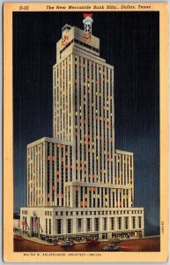 Dallas Texas, 1944 New Mercantile Bank Building, Walter W. Ahlschlager, Postcard