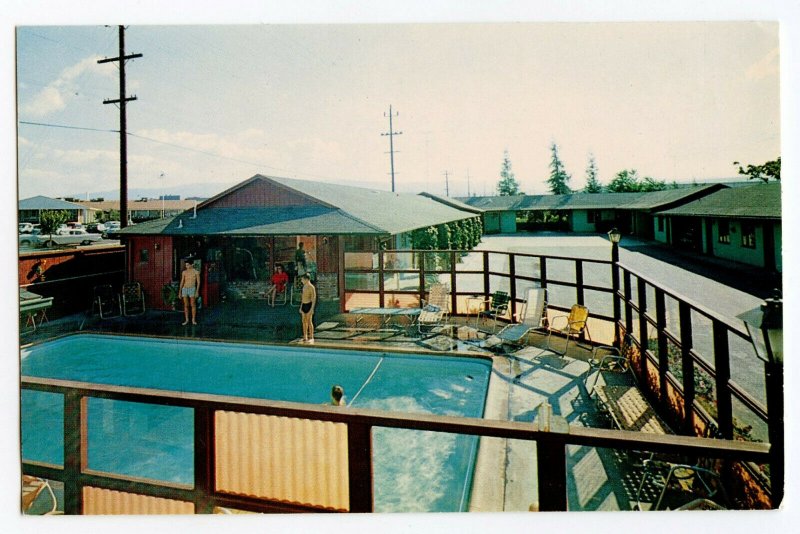 Postcard Currier Motel Palo Alto California Swimming Pool Standard View Card