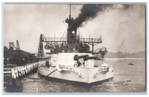 US Navy Ship Postcard RPPC Photo Monitor Puritan Muller c1905 Antique Unposted