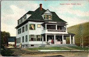 Russell House, Russell MA Goat on Front Porch Vintage Postcard U16